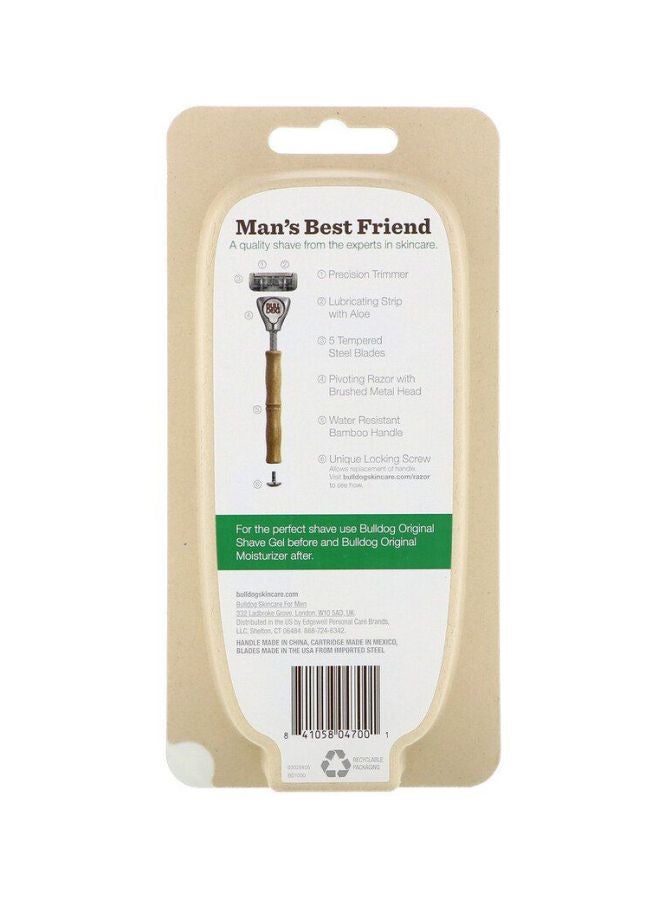 bulldog skincare 3-Piece Original Bamboo Razor Brown/Silver - Image 3