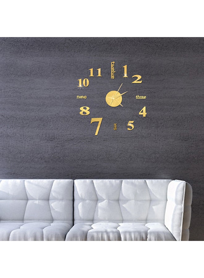 Frameless Wall Clock Sticker Gold - Image 2