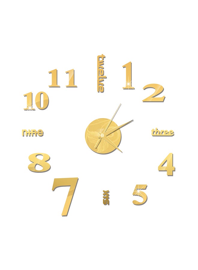 Frameless Wall Clock Sticker Gold - Image 1