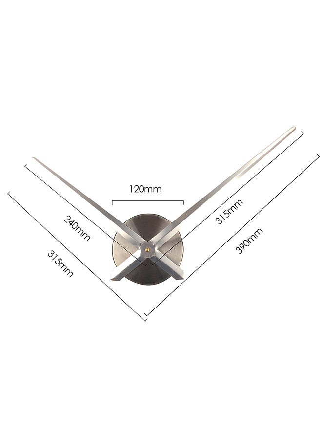 Frameless 3D Mirror Wall Clock Sticker Silver - Image 2