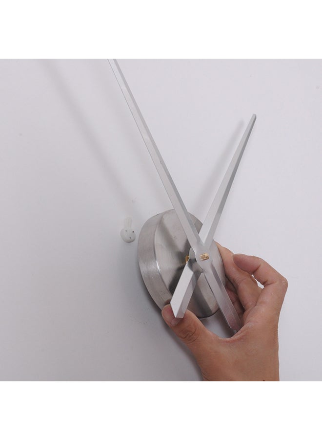 Frameless 3D Mirror Wall Clock Sticker Silver - Image 3