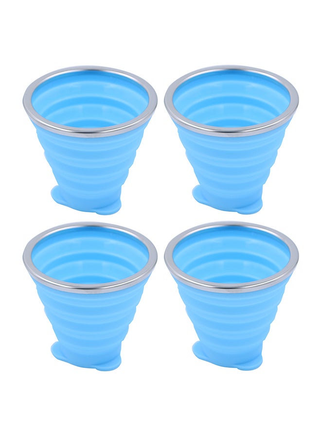 Silicone Collapsible Travel Cup Blue 10x3x10cm  - Image 1