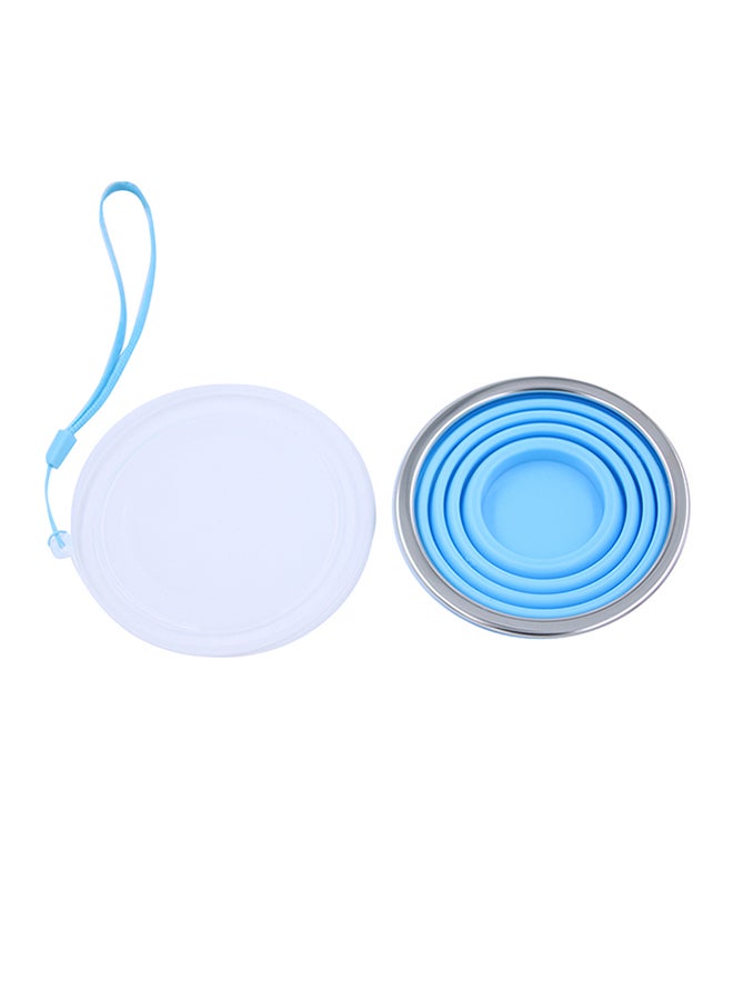 Silicone Collapsible Travel Cup Blue 10x3x10cm  - Image 2