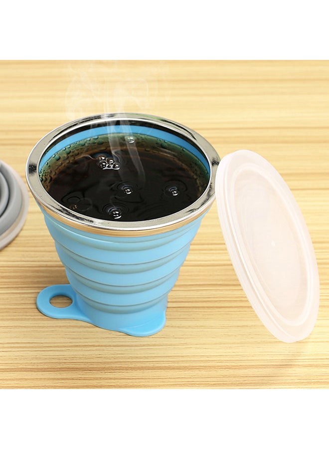 Silicone Collapsible Travel Cup Blue 10x3x10cm  - Image 5