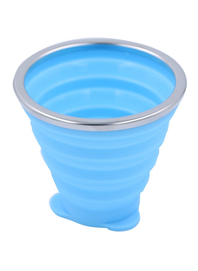 Silicone Collapsible Travel Cup Blue 10x6x10cm  - Image 1