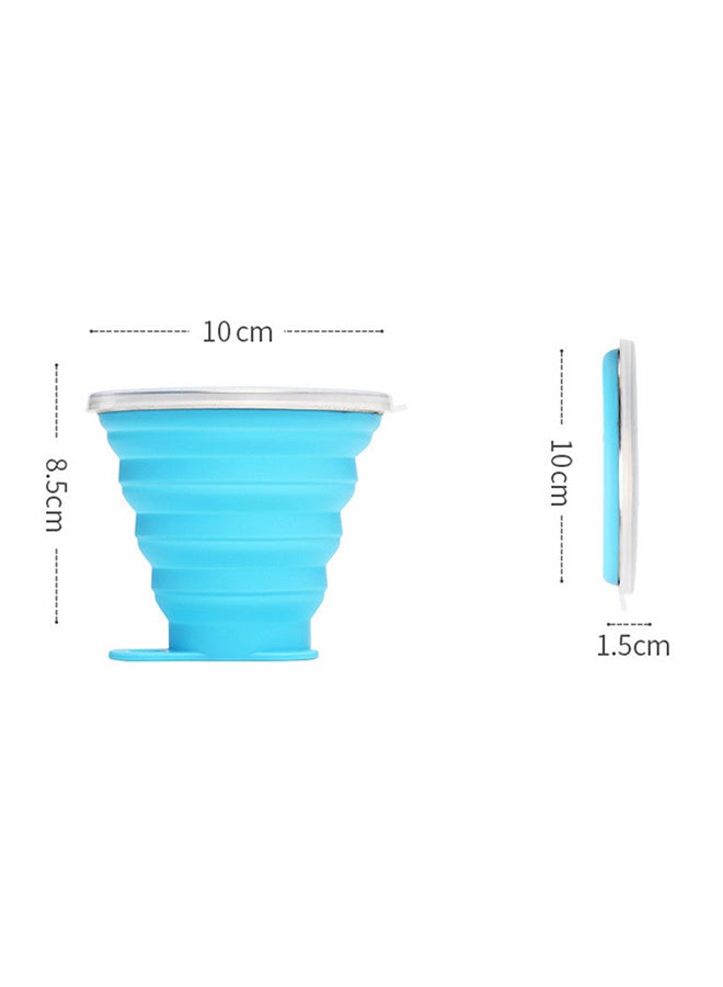 Silicone Collapsible Travel Cup Blue 10x6x10cm  - Image 3