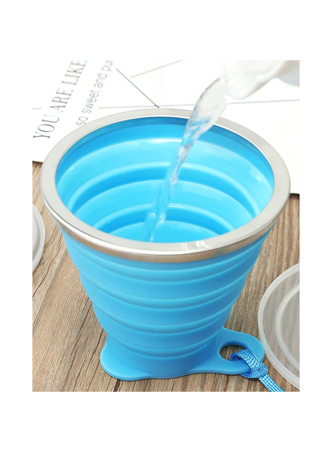 Silicone Collapsible Travel Cup Blue 10x6x10cm  - Image 4