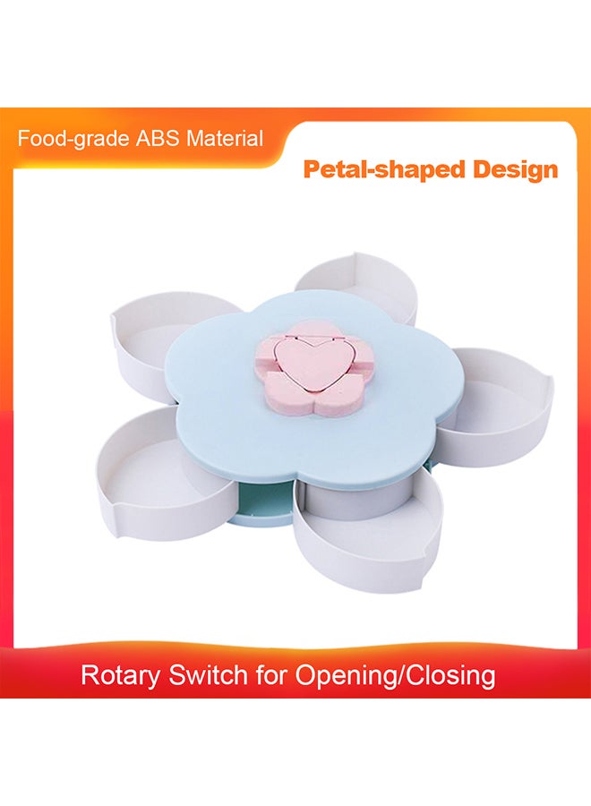 Petal-Shape Rotating Snack Tray Blue 27x8.5x27centimeter  - Image 2