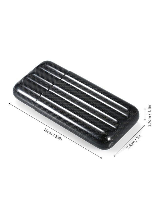 Carbon Fiber 3-Cigar Case Black 16.3x2.8x7.5centimeter - Image 3