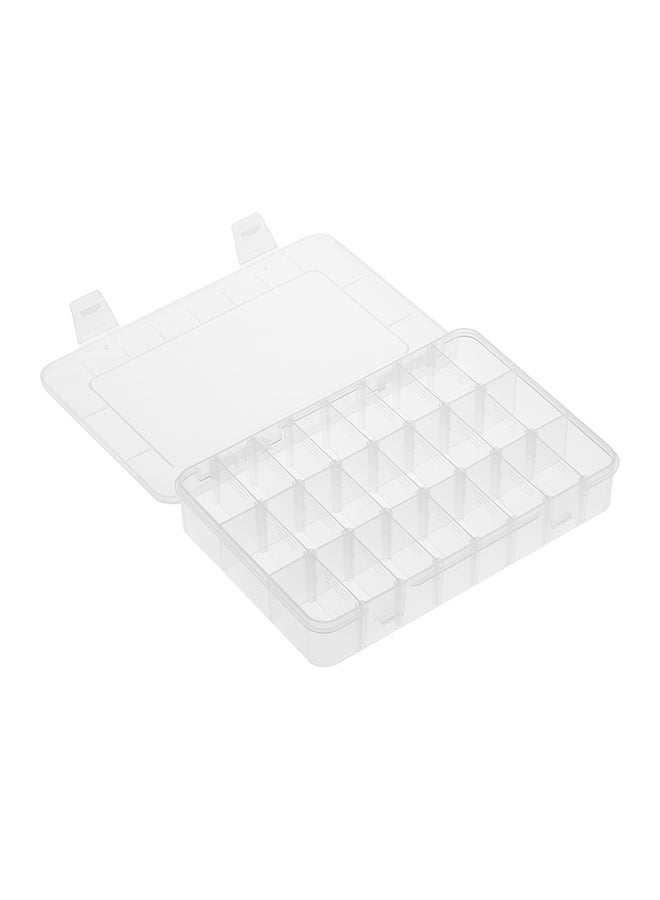 24-Grid Plastic Jewelry Organizer Box - Image 1