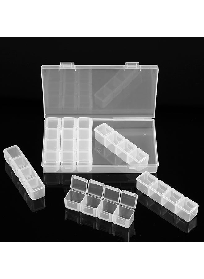 Generic - 28 Grids Adjustable Storage Box For Diamond Jewelry White 17.5x2.5x11centimeter - Image 1