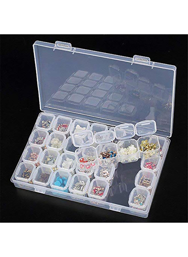 Generic - 28 Grids Adjustable Storage Box For Diamond Jewelry White 17.5x2.5x11centimeter - Image 1