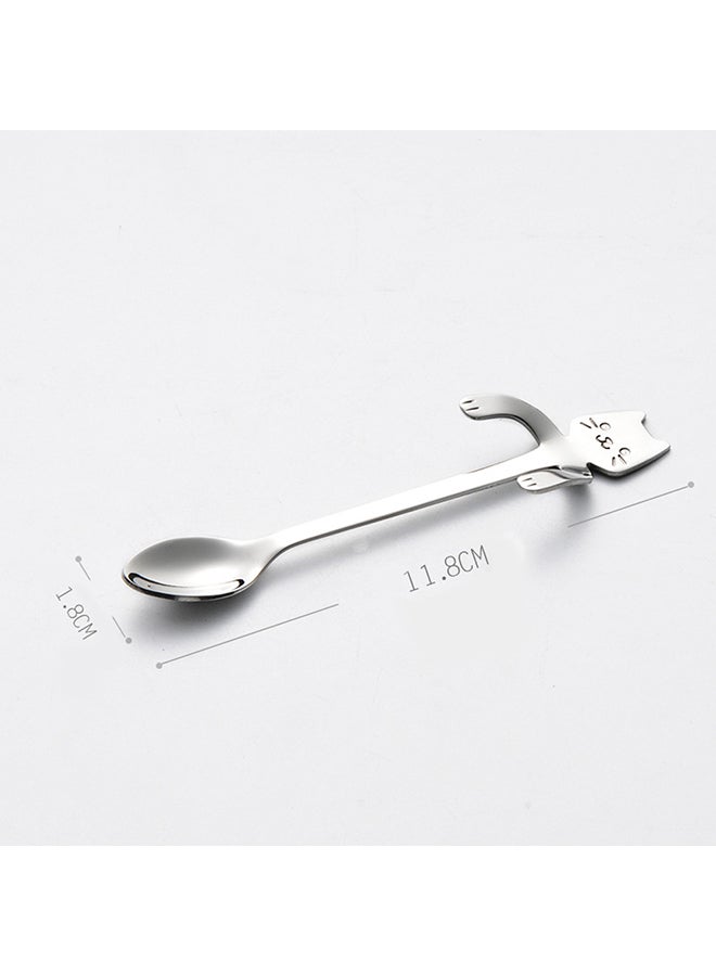 Long Handle Cute Cat Spoon Silver 11.8x1.8centimeter  - Image 2