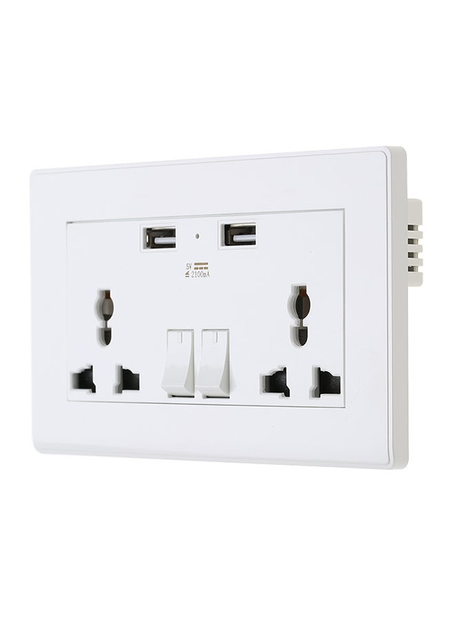 مقبس جداري شامل مع منفذي USB أبيض 15.6x4.7x9.6Ø³Ù†ØªÙŠÙ…ØªØ±  - Image 3