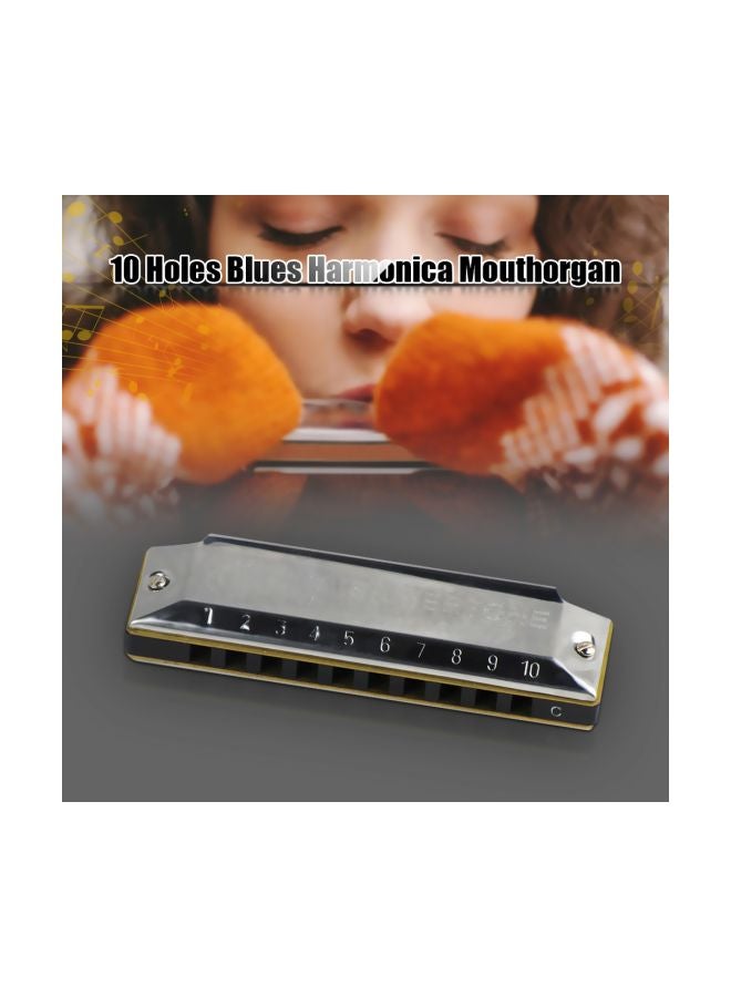 Generic 10 Holes Copper C Key Harmonica Mouthorgan  - Image 2