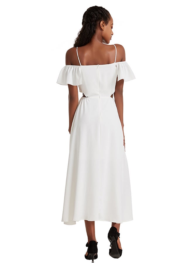 Hanyimidoo - Solid Design Maxi Dress White - Image 1