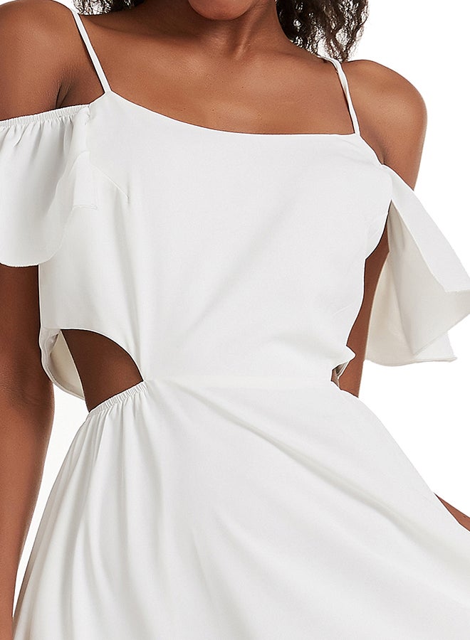 Hanyimidoo - Solid Design Maxi Dress White - Image 1