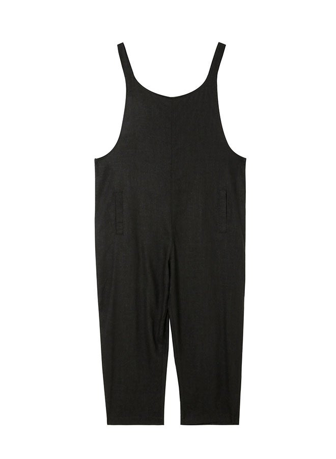Hanyimidoo Solid Design Pocket Detail Jumpsuit Black - Image 3