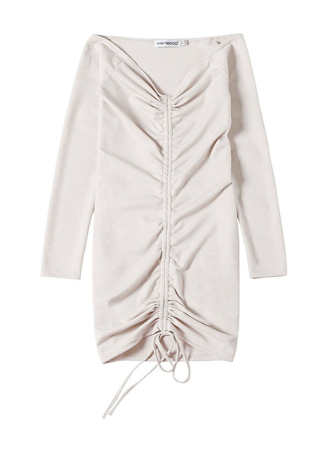 Hanyimidoo Solid Design Mini Dress White  - Image 5