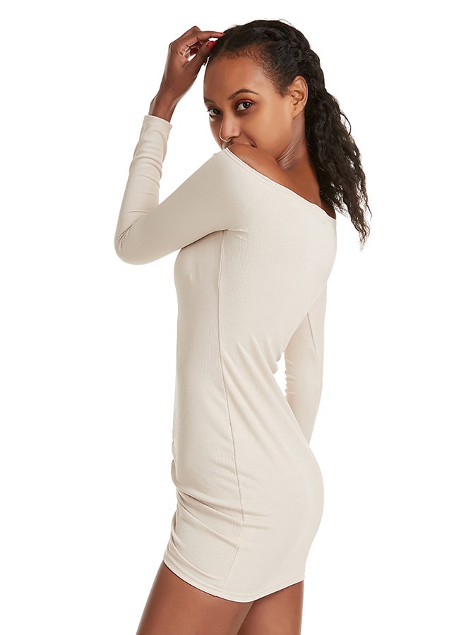 Hanyimidoo Solid Design Mini Dress White  - Image 4
