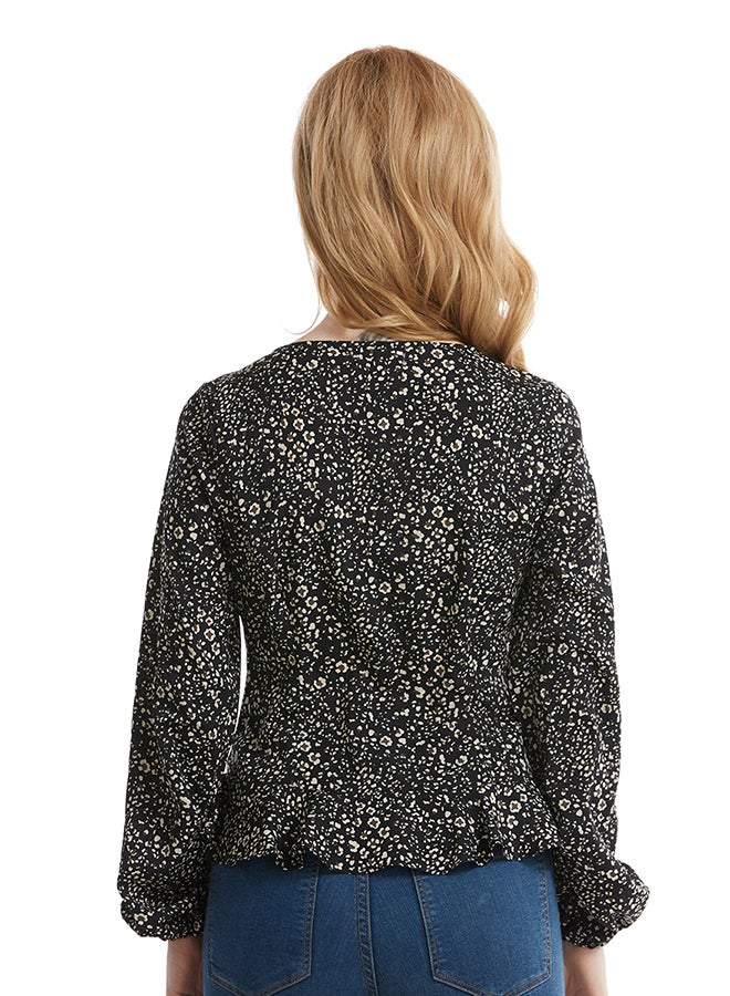 Hanyimidoo Printed Long Sleeves Top Black - Image 2