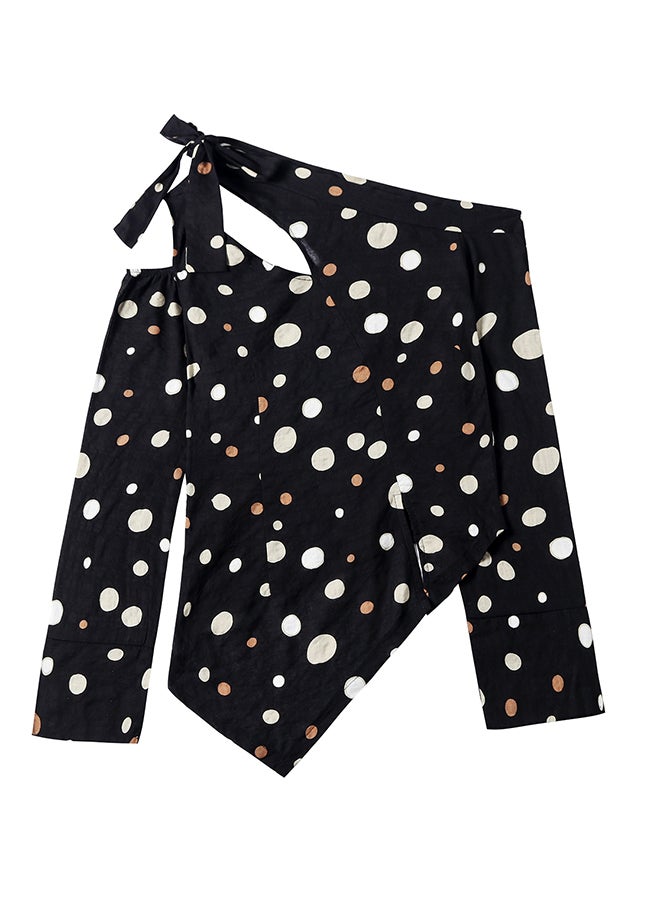Hanyimidoo Printed Long Sleeves Top Black/Yellow  - Image 4