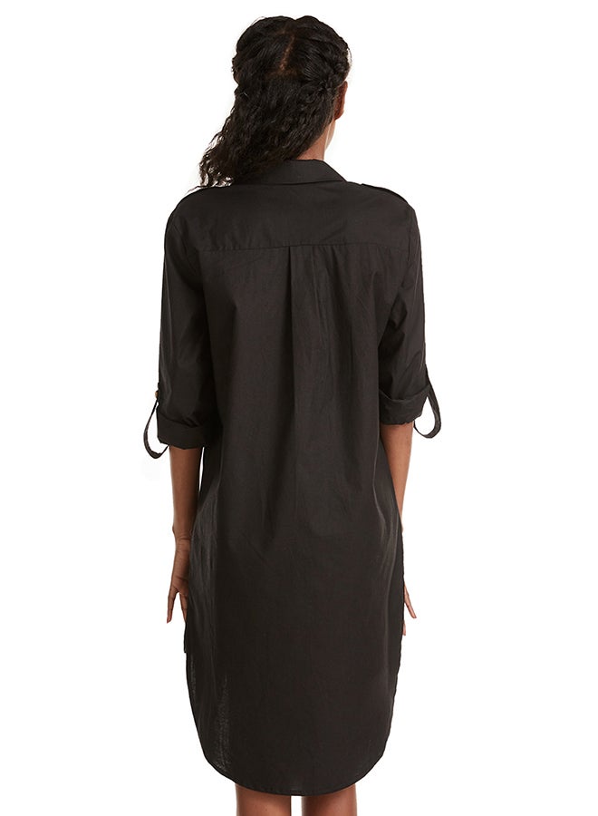 Hanyimidoo Loose Coller Neck Long Sleeve Shirt Black - Image 2