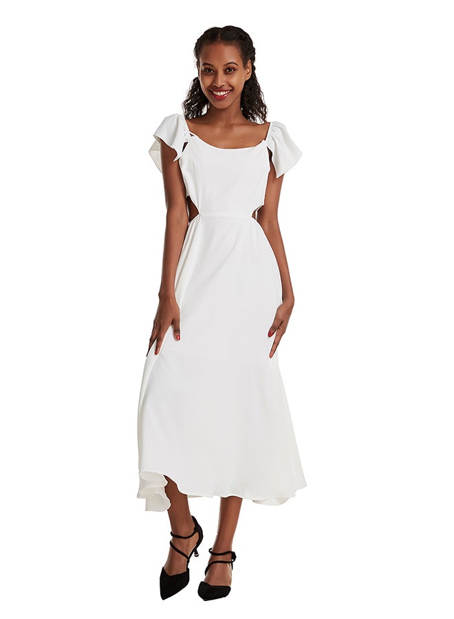 Hanyimidoo - Solid Design Maxi Dress White - Image 1