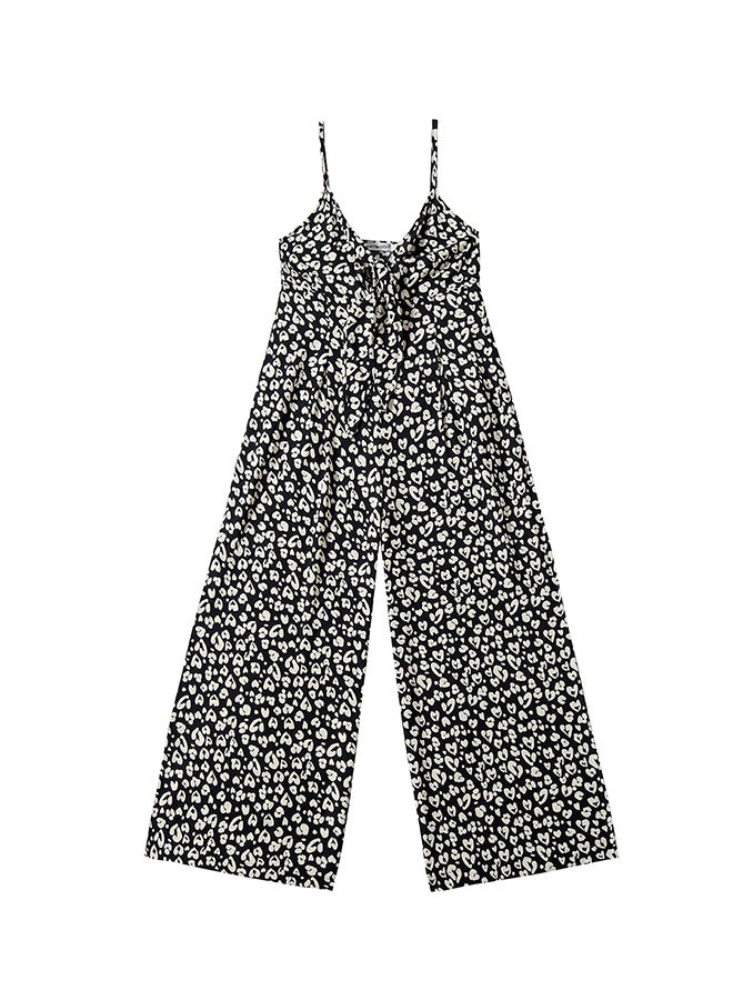 Hanyimidoo - Sweetheart Neck Printed Jumpsuit Black - Image 1