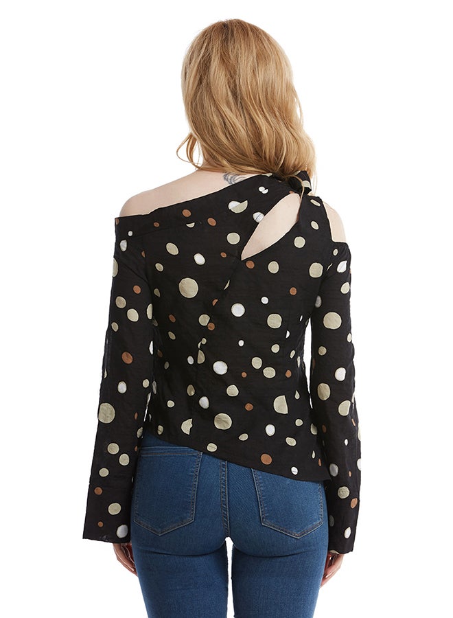 Hanyimidoo Printed Long Sleeves Top Black/Yellow  - Image 2