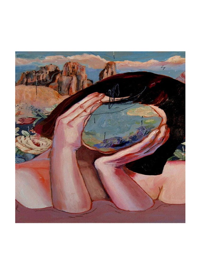 Contemporary Art Of Agirl Mdf Wall Art Multicolour 30x30cm