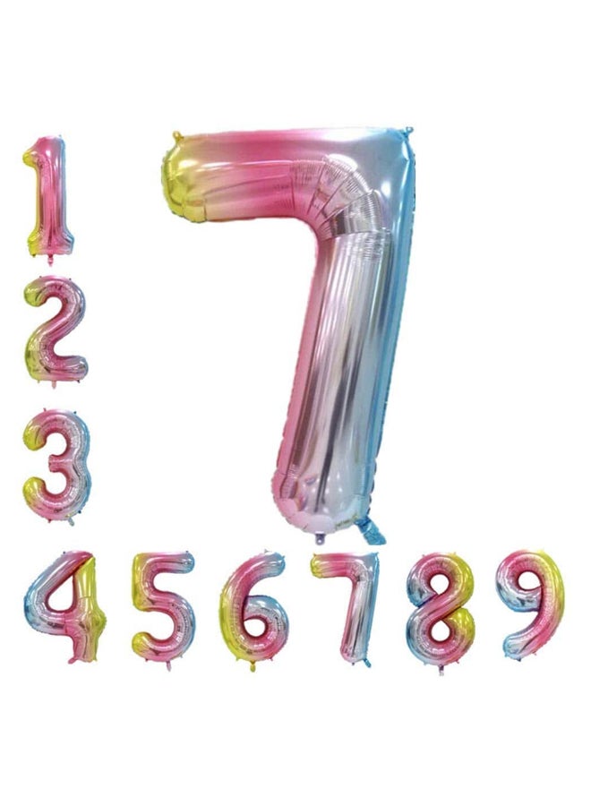 Generic - 7-Number Rainbow Foil Balloon 40inch - Image 1