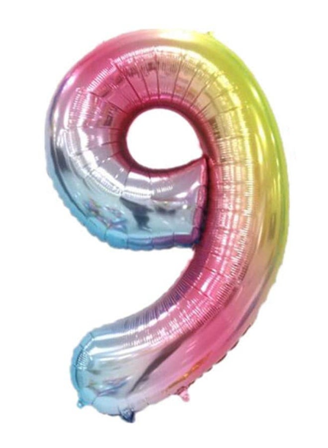9-Number Rainbow Foil Balloon 40inch  - Image 1