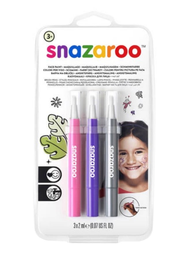 Snazaroo - 3-Piece Fantasy Face Paint Brush Set - Image 1