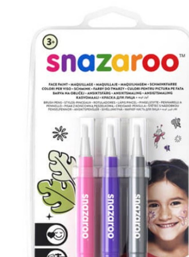 Snazaroo - 3-Piece Fantasy Face Paint Brush Set - Image 1