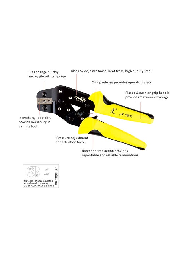 Generic JX-48B Professional Engineering Wire Crimpers Black/Yellow 25.5x2.5x10.5centimeter  - Image 4