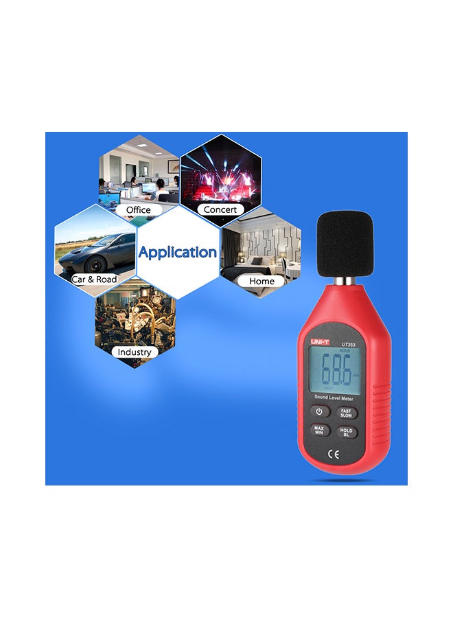 UNI-T LCD Display Sound Level Noise Monitoring Tester Red/Black 23.5x3.5x11.5centimeter  - Image 2