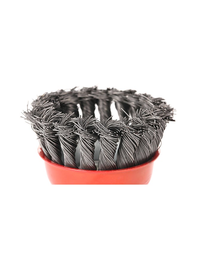 Generic Steel Wire Wheel Knotted Rotary Crimp Cup Brush Red/Grey  - Image 3