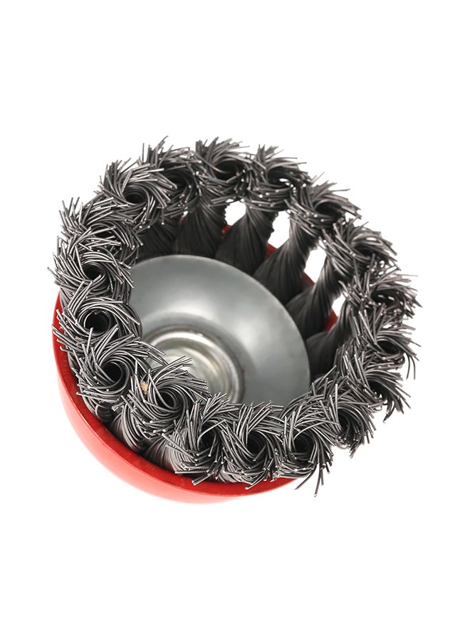 Generic Steel Wire Wheel Knotted Rotary Crimp Cup Brush Red/Grey  - Image 4