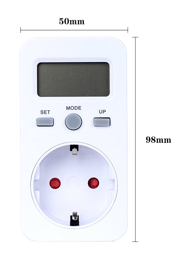 Generic - Digital Power Meter Plug-in Socket Electric Wattmeter White 10.40X6.50X8.20cm - Image 1