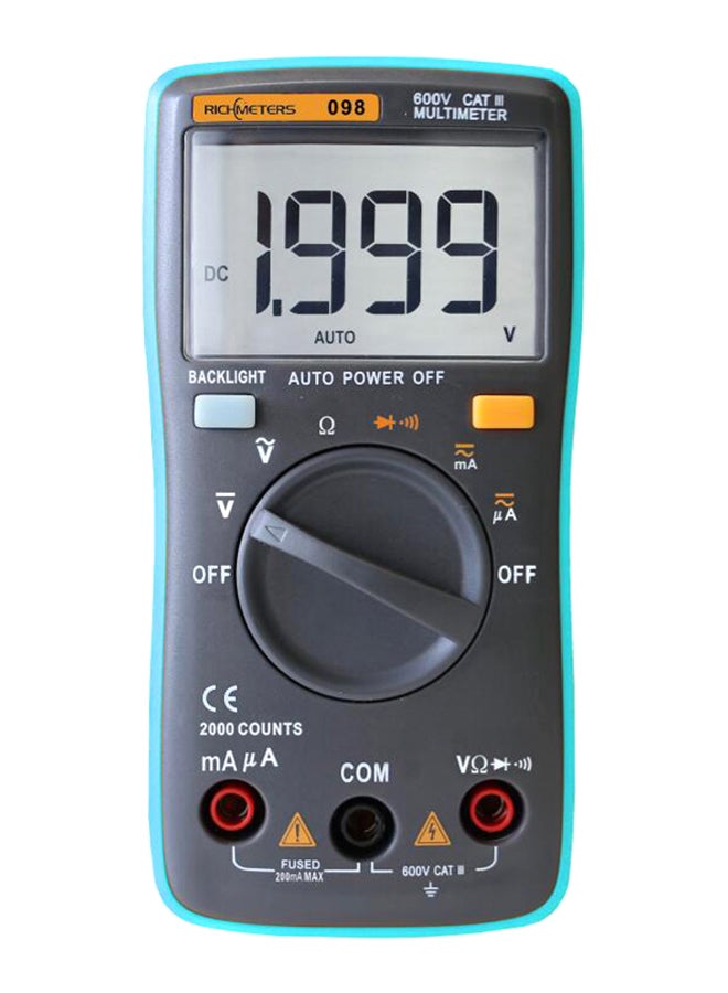 RICHMETERS - Digital Multimeter Tester Grey/Blue 16x3x9centimeter - Image 1
