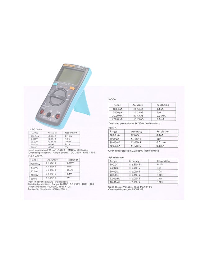 RICHMETERS - Digital Multimeter Tester Grey/Blue 16x3x9centimeter - Image 1
