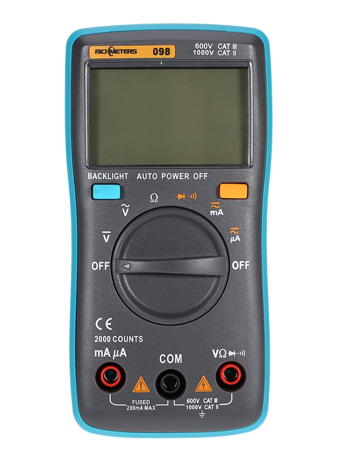 RICHMETERS - Digital Multimeter Tester Grey/Blue 16x3x9centimeter - Image 1