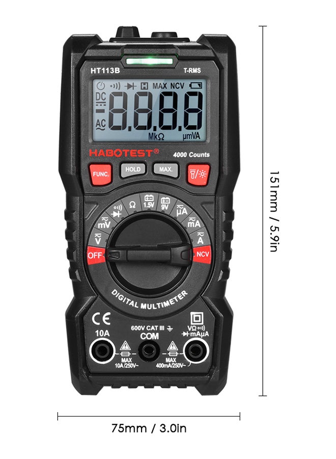 Digital Multimeter Auto Range True Multicolour 15.50X5.20X11.00centimeter - v1582809090/N35136776A_2