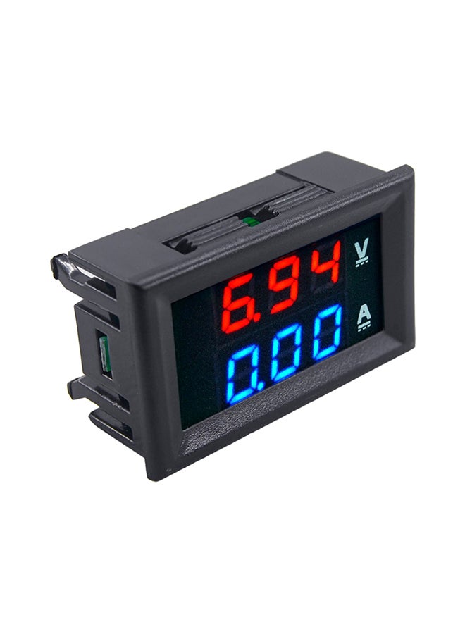 DC1-100V 10A Digital Voltmeter Ammeter Voltage Current Indicator Black 12x3x8centimeter - Image 1