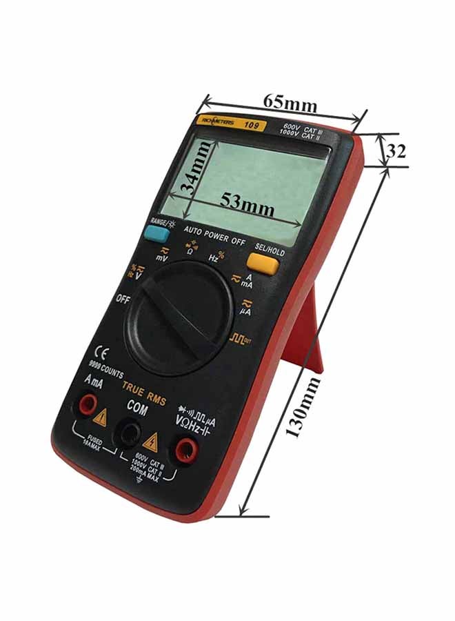 RICHMETERS RM109 RMS Digital Multimeter AC DC Voltage Ammeter Tester Black/Red 16x4.5x10cm  - Image 4