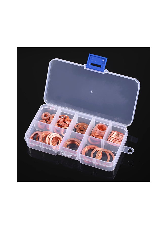 80-Piece Copper Gasket Washer Sealing Ring Set Gold 13.20X2.30X6.80centimeter  - Image 5