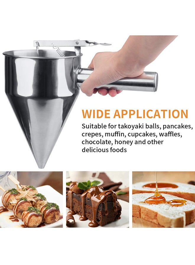 Generic - Pancake Batter Dispenser Dough Dispenser Funnel Silver 26X20cm - Image 1