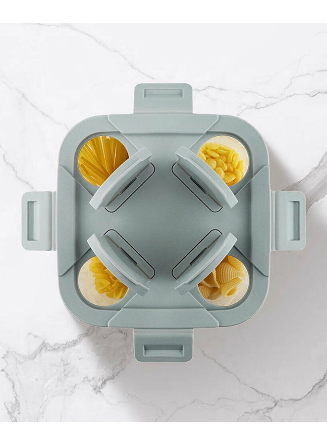 حافظة تخزين حبوب الإفطار مقسمة إلى 4 شفاف/رمادي 15X15X25سم - Image 3