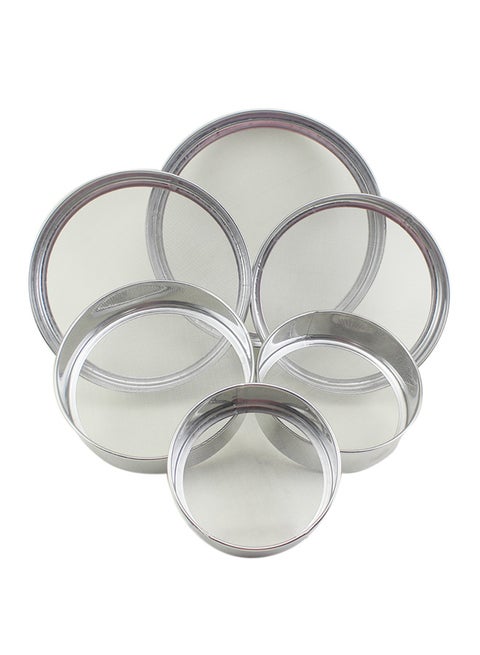 6-Piece Round Strainer Silver